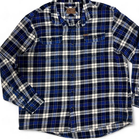 Orvis Other - ORVIS Flannel Shacket Shirt Jacket Plaid Big Bear Button Men's XXL Pockets Blue